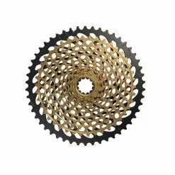 SRAM XG-1299 Kassette (12-speed | 10-12-14-14-16-18-18-21-24-24-28-32-36-36-42-50 Tænder | Guldfarvet)