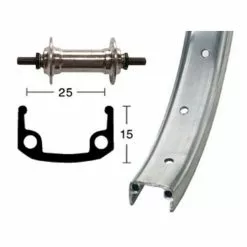 BIKE PARTS Forhjul 24x1.9 Alu Starr 36 Huller (sølv)