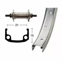 BIKE PARTS Forhjul 26x1.9 Alu Starr 36 Huller (sølv)