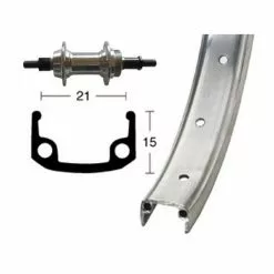 BIKE PARTS Baghjul (26" | 1,9" | 6/7-speed | Rigid | 36 Huller | Sølv)