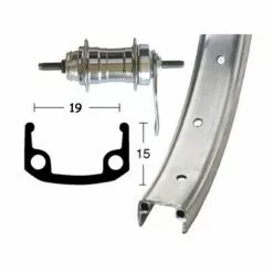 BIKE PARTS Baghjul (28" | 1 3/8" | RB-nav | Rigid | 36 Huller | Sølv)