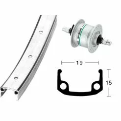 BIKE PARTS Forhjul (28" | 1 3/8" | Nav Dynamo DH3N31 | Stift | 36 Huller | Sølv)
