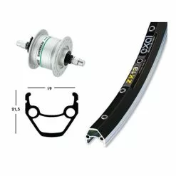 BIKE PARTS Forhjul (26" | 1,75" | Navdynamo DH3N31 | Stift)