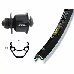 BIKE PARTS Forhjul (26" | 1,75" | Nav Dynamo Alfine SSP | Sort / Sølv)