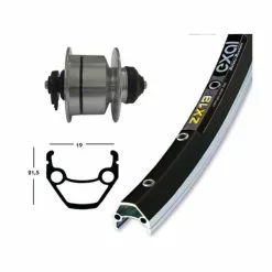 BIKE PARTS Forhjul (28" | 1,75" | DH3D72 | Centerlock | SSP | Sort / Sølv)