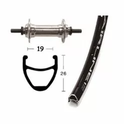 BIKE PARTS Forhjul 28x1.75 Alu Starr 36 Huller Airline 1 (sort / Sølv)