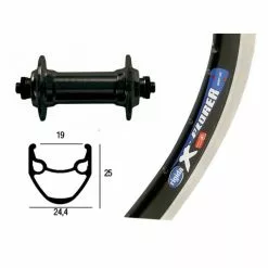 BIKE PARTS Forhjul 26x1,75 SSP 36 Huller Rigida X-Plorer (sølv)