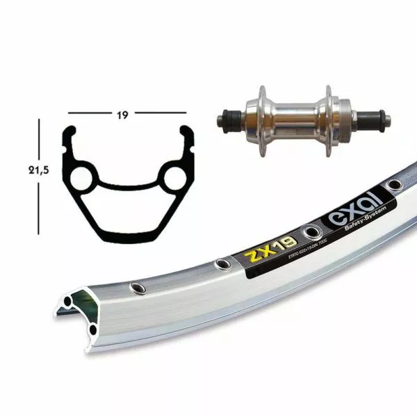 BIKE PARTS Baghjul (28" | 1,75" | 6/7-speed | SSP | 36 Huller | Exal ZX 19 | Sølv)